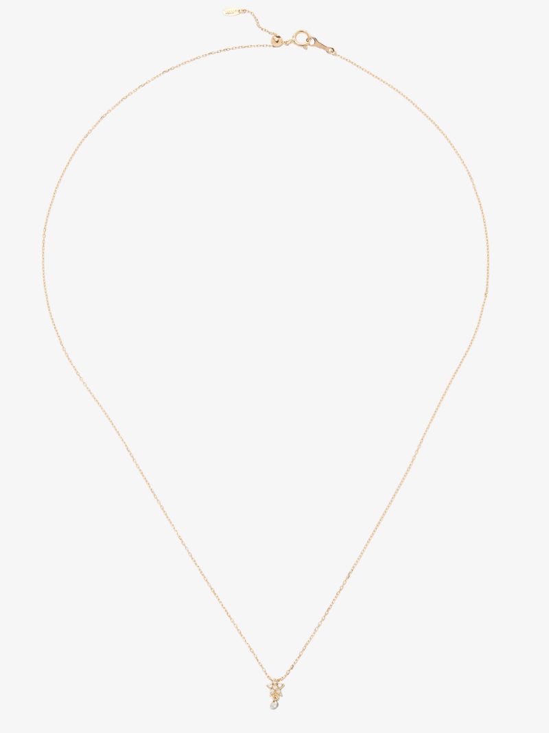 18k Yellow Gold Star Diamond Necklace