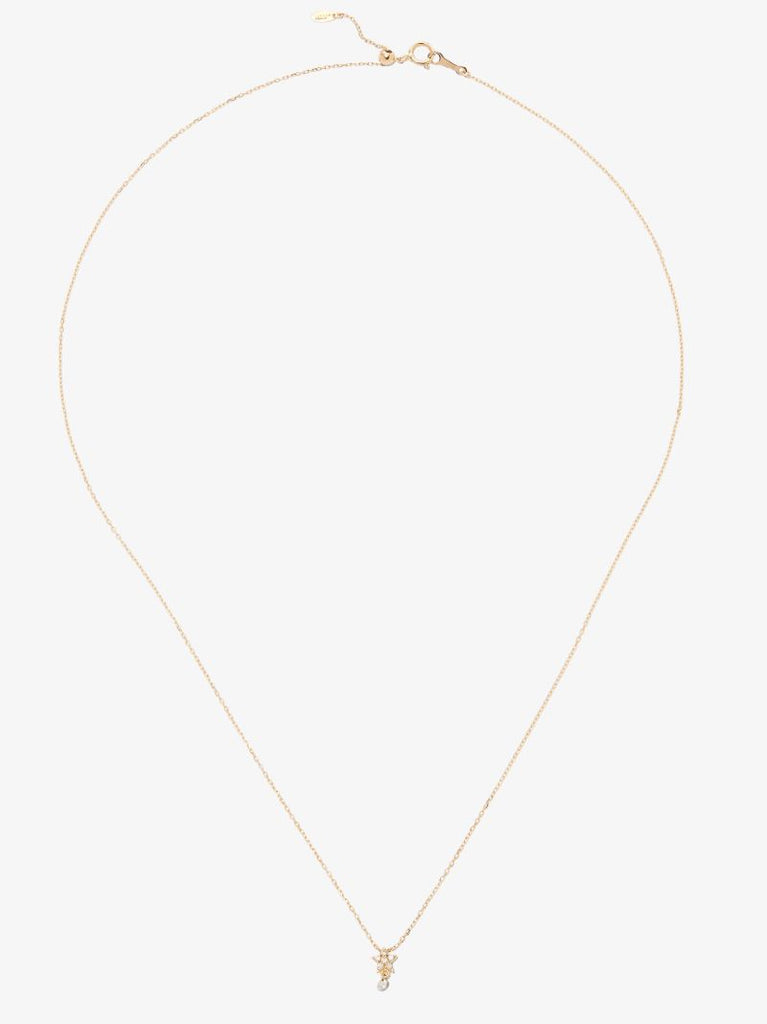 18k Yellow Gold Star Diamond Necklace
