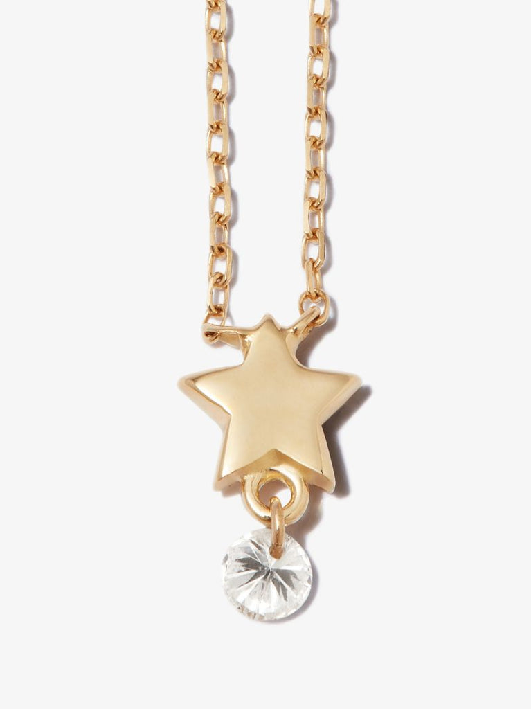 18k Yellow Gold Star Diamond Necklace