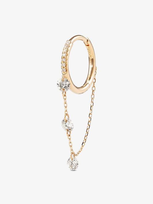 18k Yellow Gold Diamond Hoop Earring