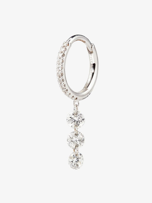 18k White Gold Diamond Hoop Earring