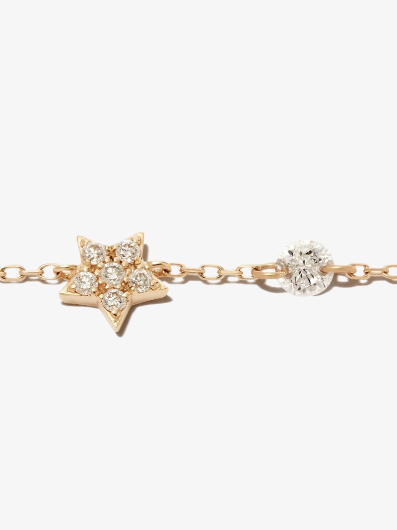 18k Yellow Gold Star Diamond Bracelet