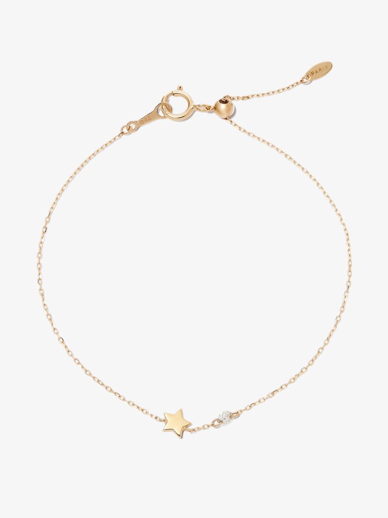 18k Yellow Gold Star Diamond Bracelet