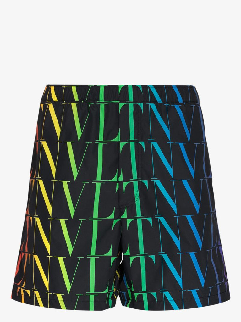 Black Vltn Print Swim Shorts