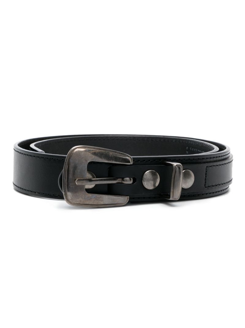 Black Buckled Leather Belt