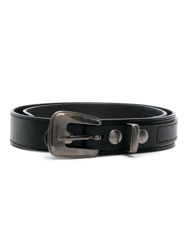 Black Buckled Leather Belt