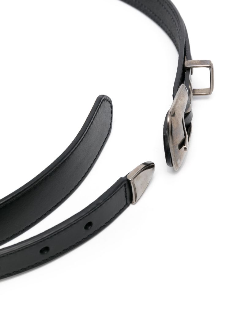 Black Buckled Leather Belt