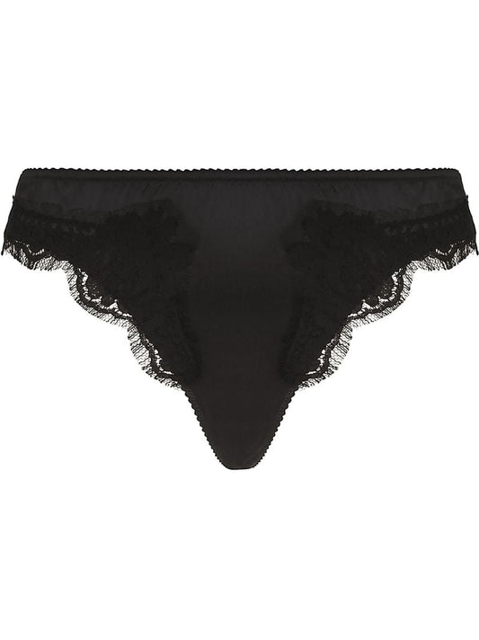 Black Floral Lace Thong