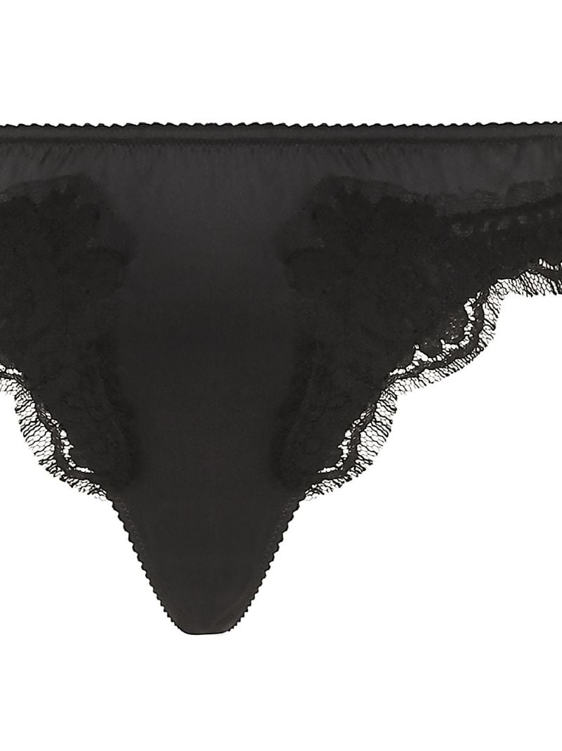 Black Floral Lace Thong
