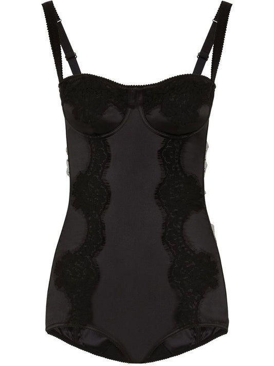 Black Lace Balconette Bodysuit