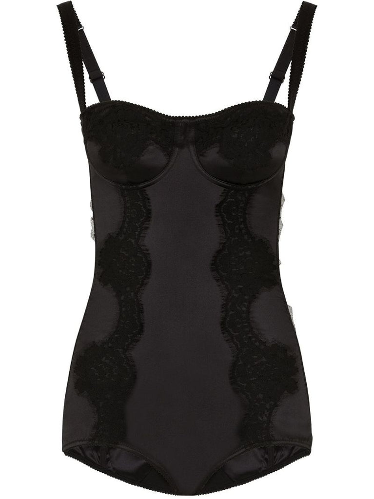 Black Lace Balconette Bodysuit