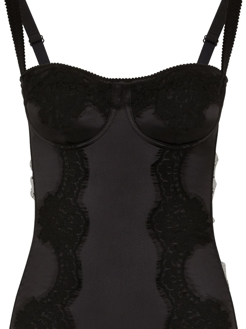 Black Lace Balconette Bodysuit