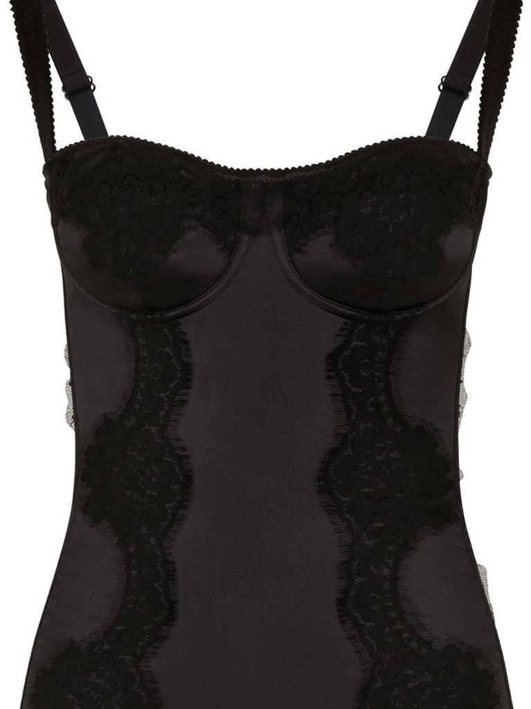 Black Lace Balconette Bodysuit