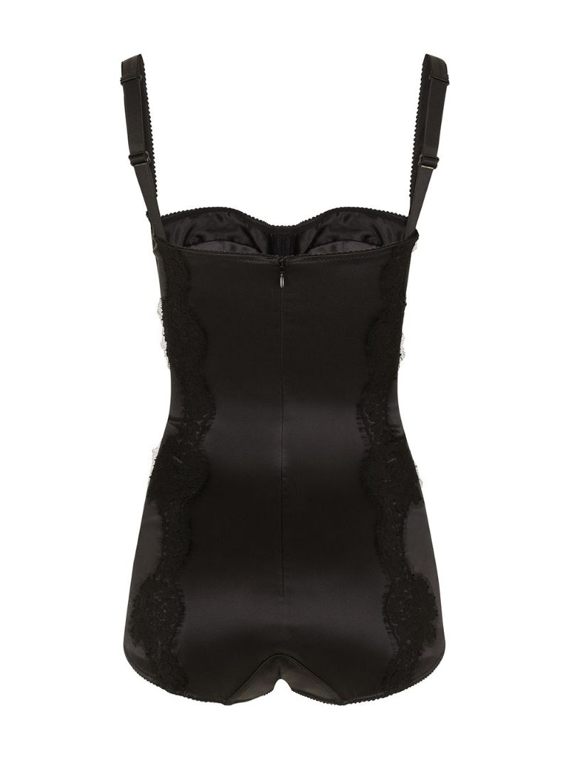 Black Lace Balconette Bodysuit