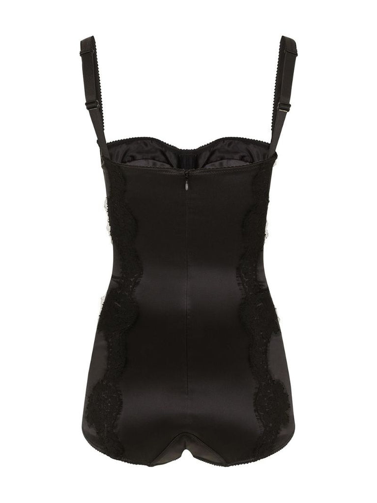 Black Lace Balconette Bodysuit