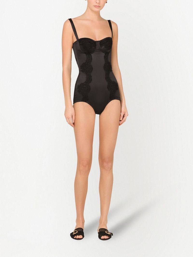 Black Lace Balconette Bodysuit