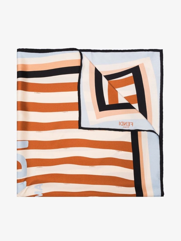 Blue Pequin Striped Silk Scarf