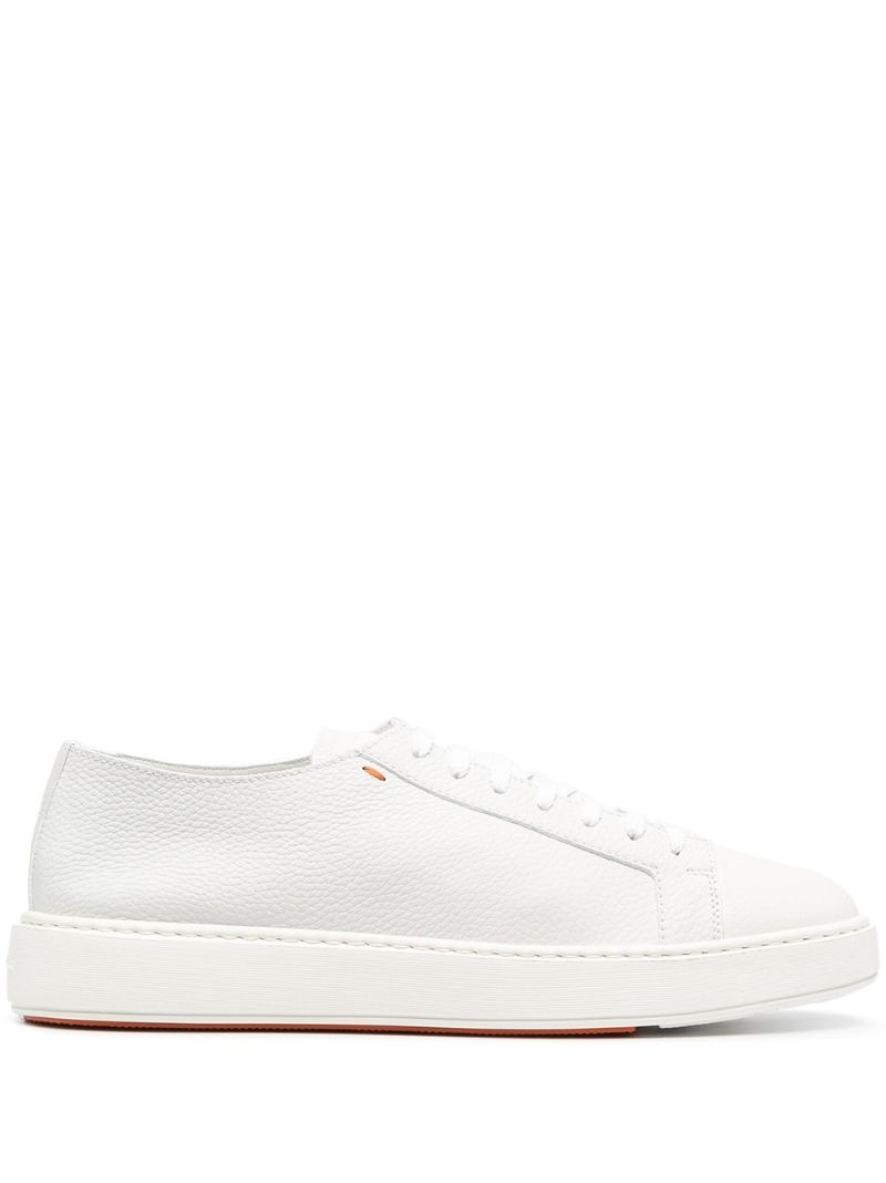 White Tumbled Leather Sneakers