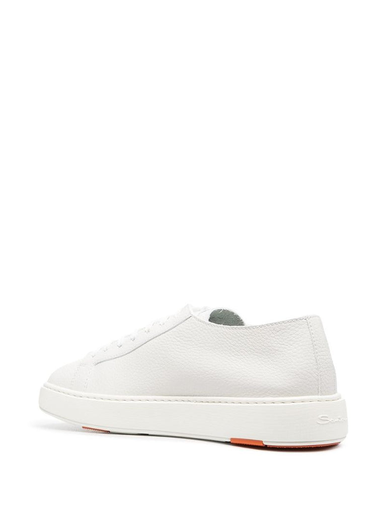 White Tumbled Leather Sneakers