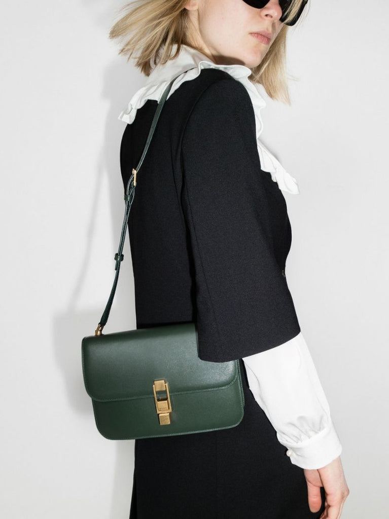 Green CarrÃ_x0083_Â© Leather Shoulder Bag