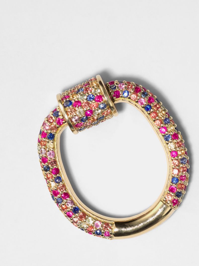 18k Yellow Gold Allstone Trundle Sapphire Ring