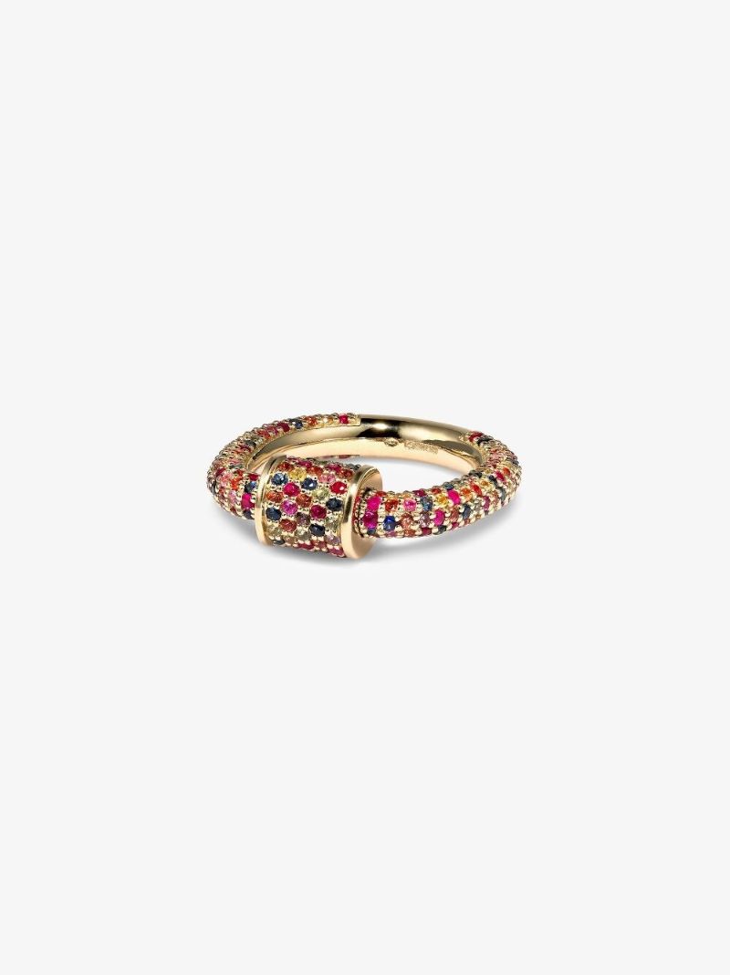 18k Yellow Gold Allstone Trundle Sapphire Ring