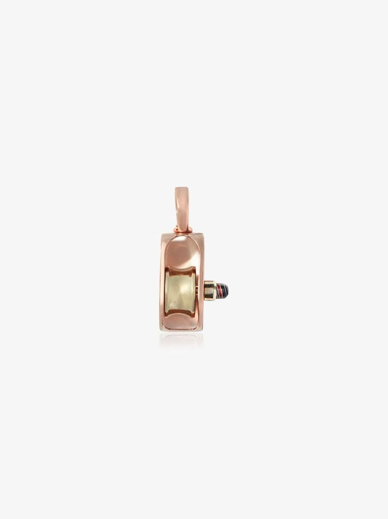 14k Rose Gold Pulley Fordite Charm