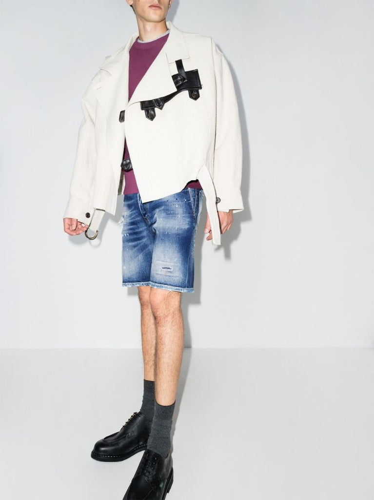 Knee-length Denim Shorts
