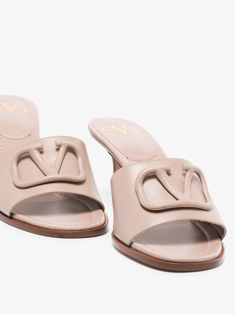 Pink Vlogo 65 Leather Mules