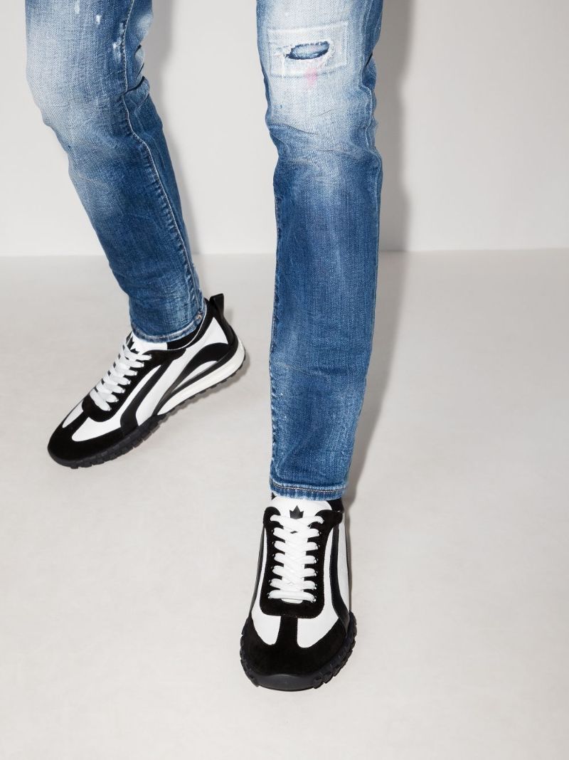 Black and White Legend 551 Leather Sneakers