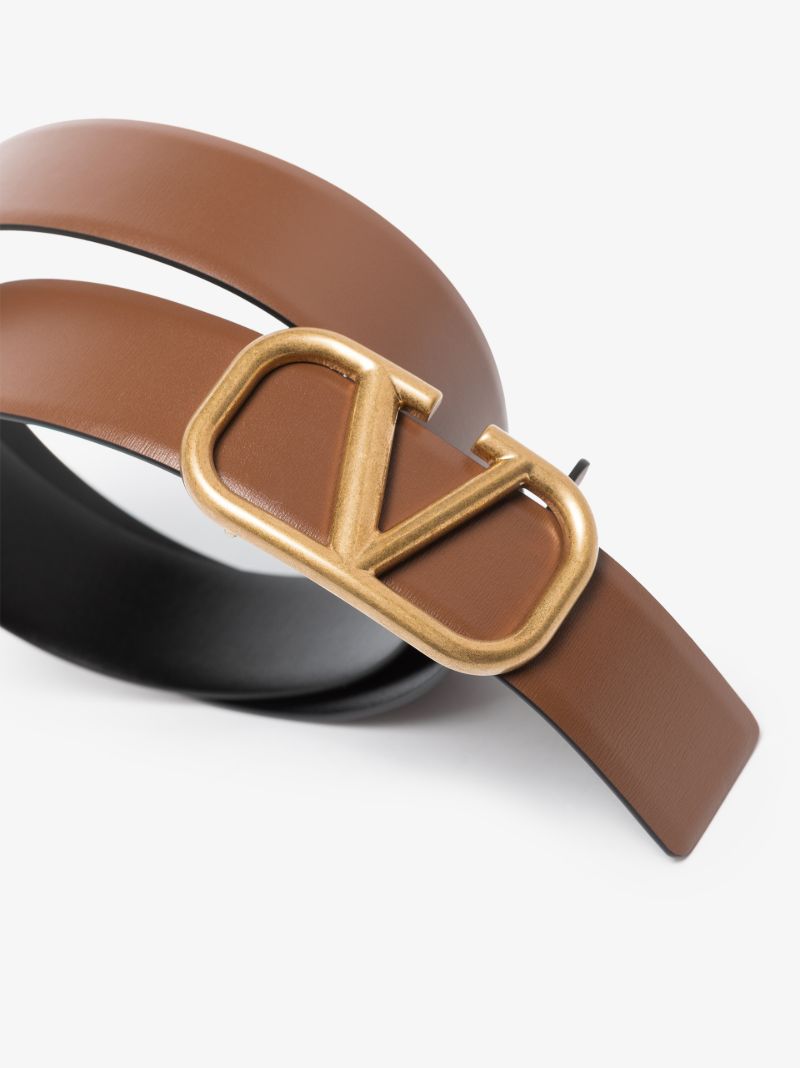 Brown Vlogo Signature Reversible Leather Belt