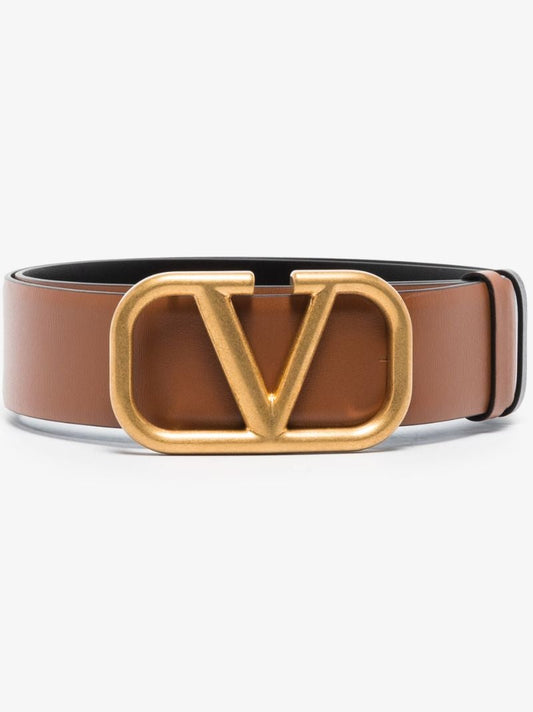 Brown Vlogo Signature Reversible Leather Belt