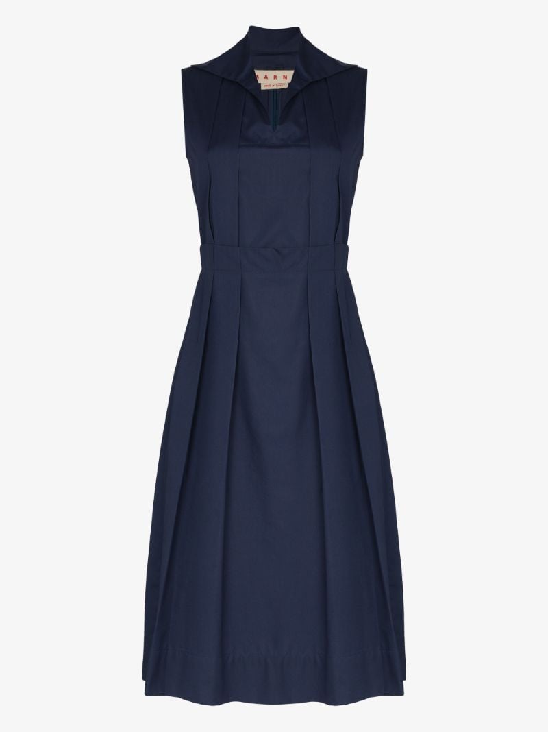 Pleated Midi Shirt Dress