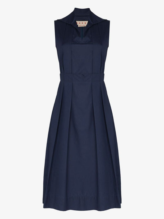Pleated Midi Shirt Dress