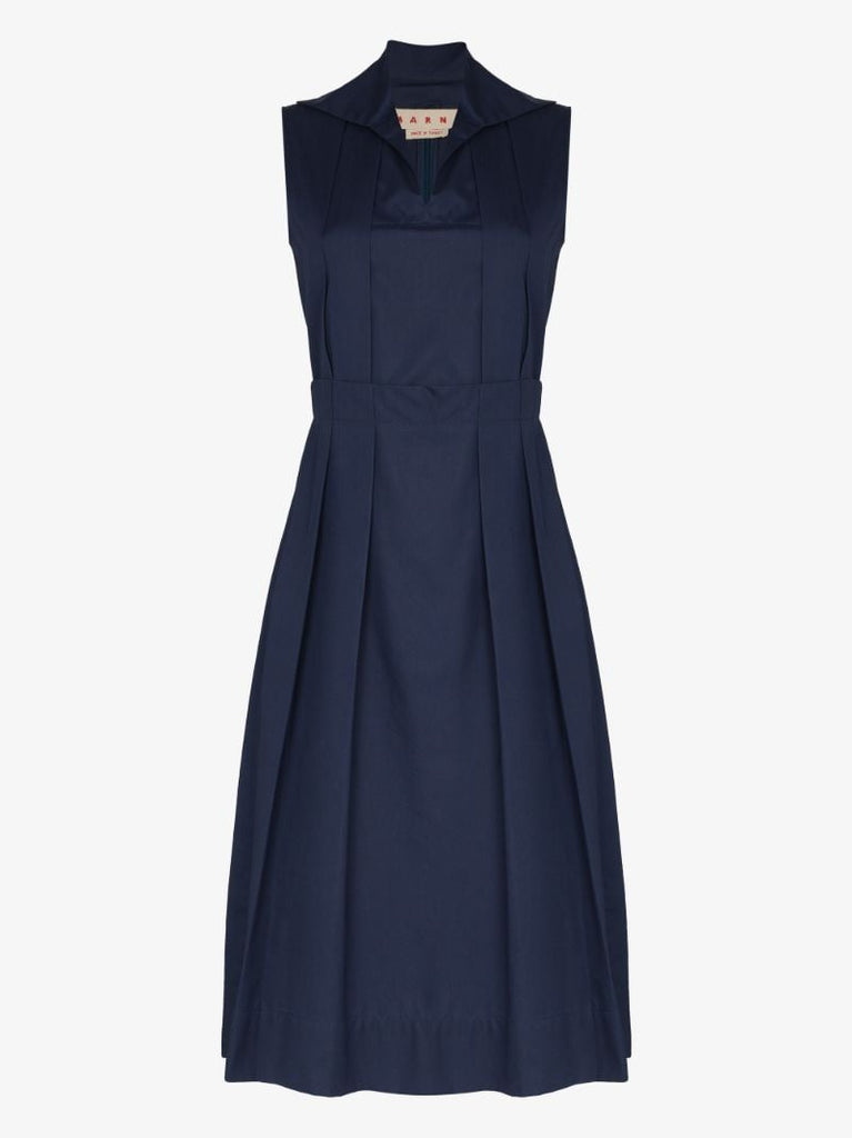 Pleated Midi Shirt Dress