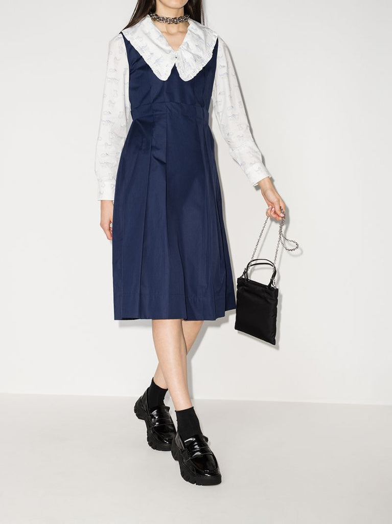 Pleated Midi Shirt Dress
