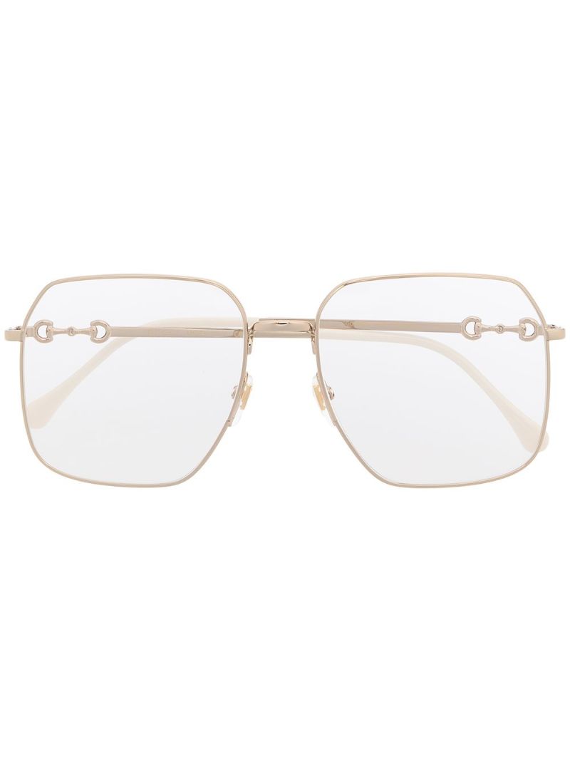 Gold-tone Square Oversized Glasses