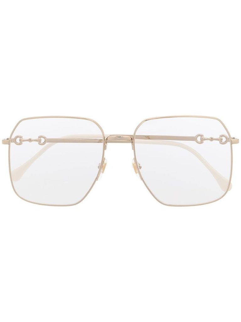 Gold-tone Square Oversized Glasses
