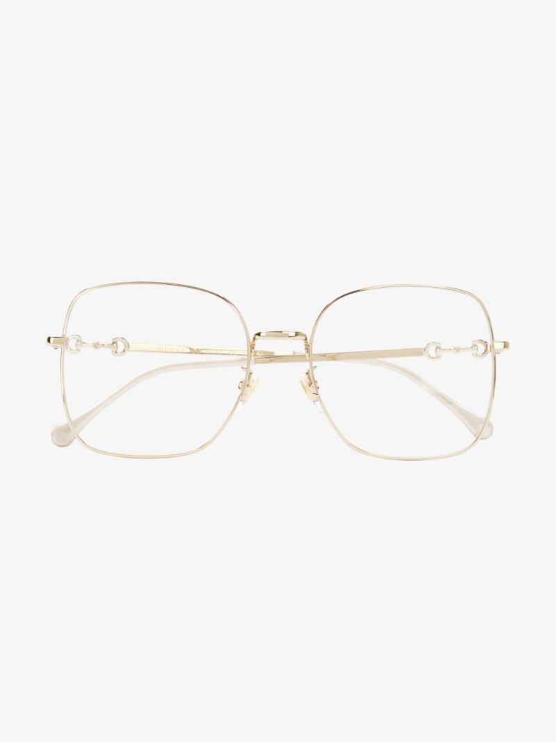 Gold Tone Square Frame Optical Glasses