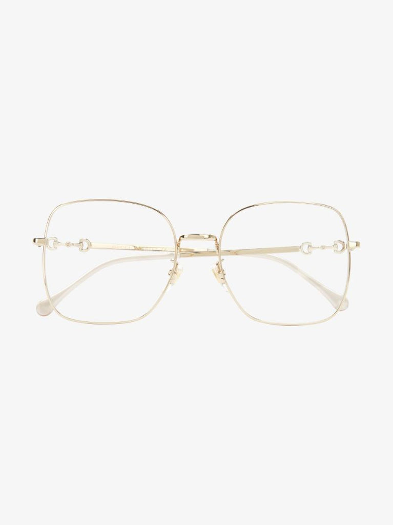 Gold Tone Square Frame Optical Glasses