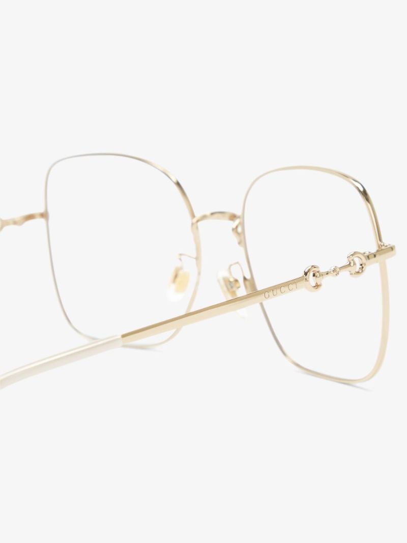 Gold Tone Square Frame Optical Glasses