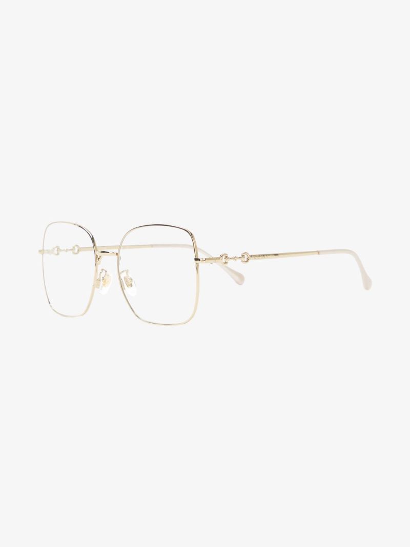 Gold Tone Square Frame Optical Glasses