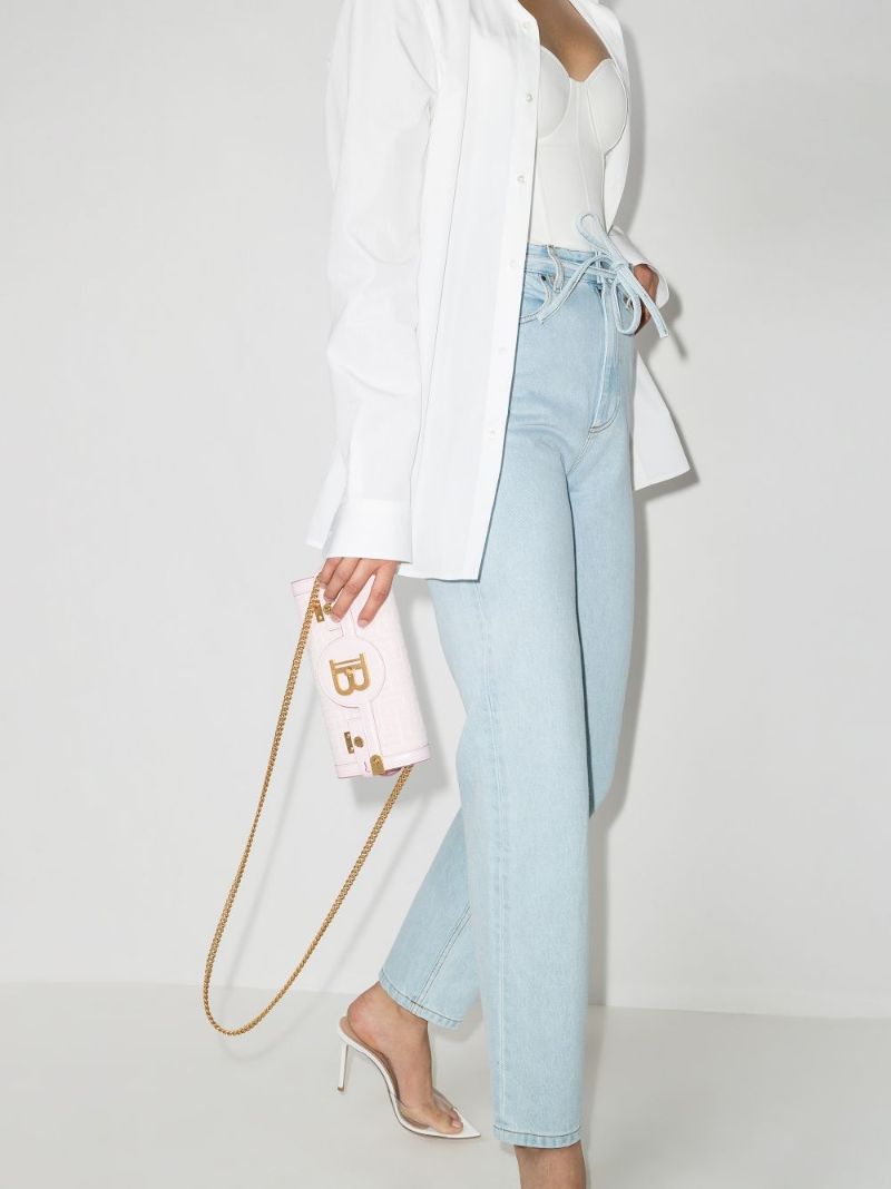 Pink B-buzz 23 Monogram Jacquard Clutch Bag