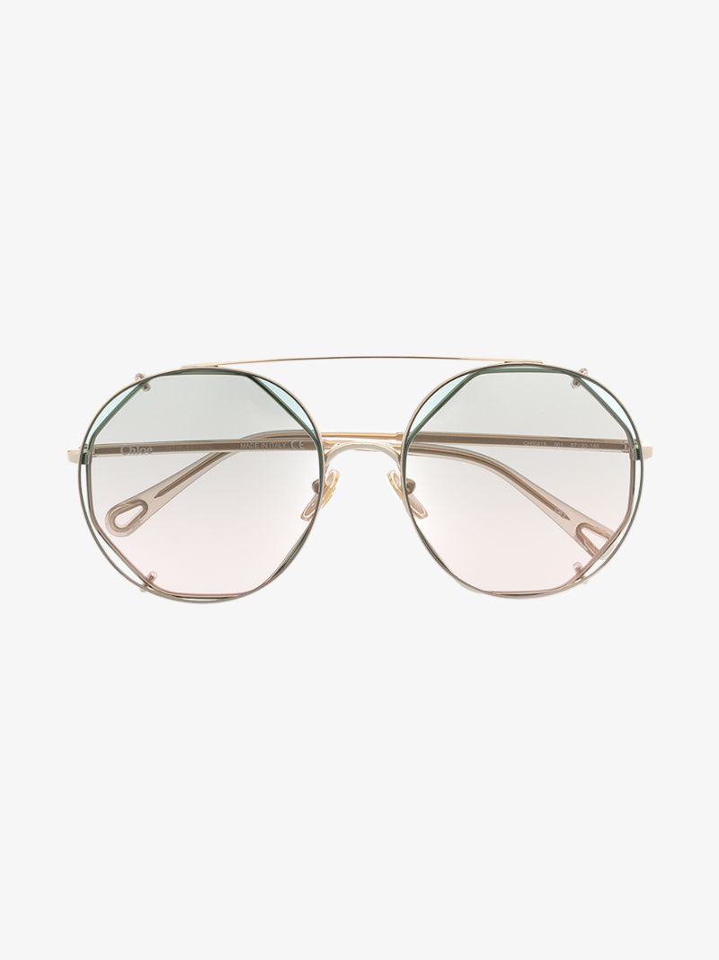 Pink and Green Demi Gradient Sunglasses