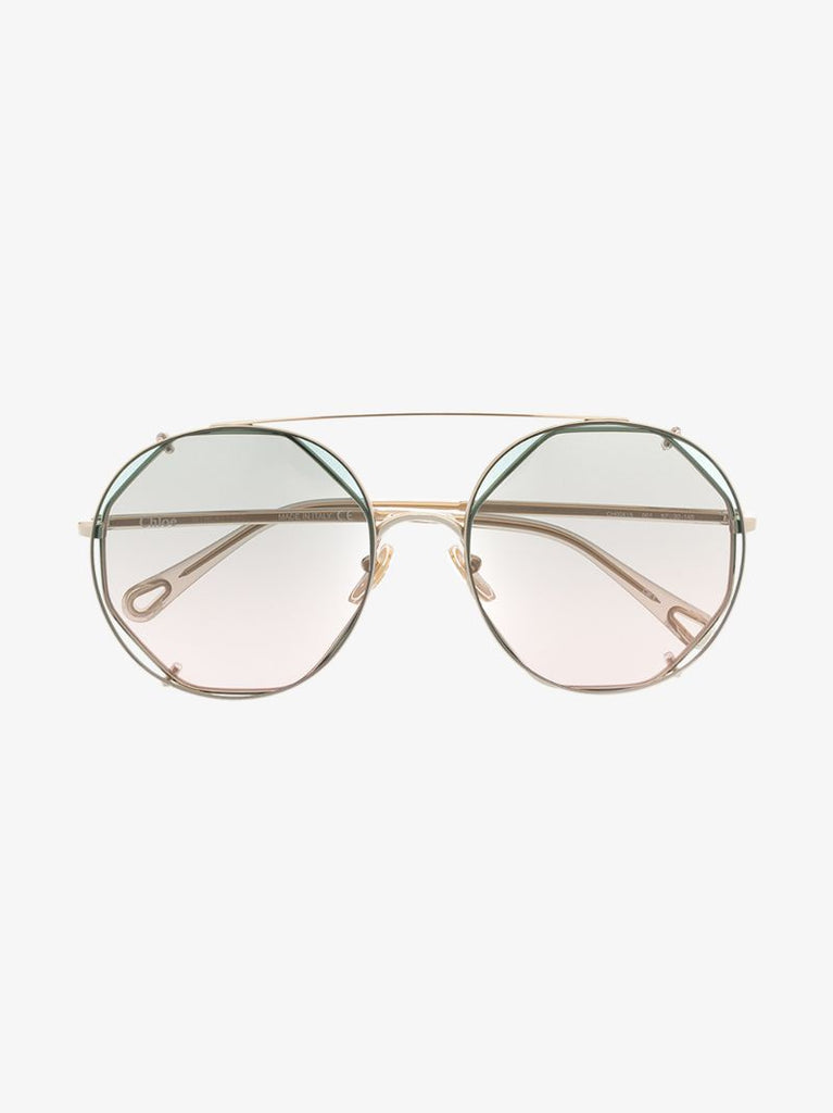 Pink and Green Demi Gradient Sunglasses