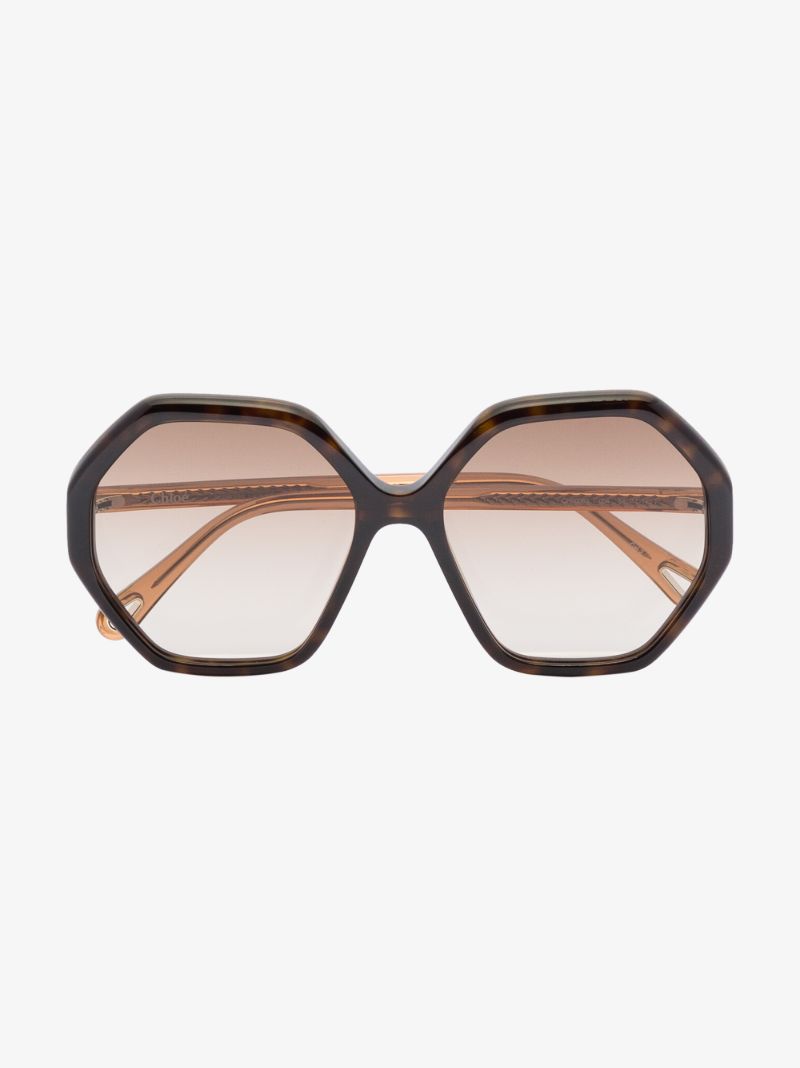 Brown Esther Hexagonal Sunglasses