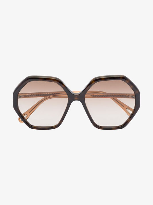 Brown Esther Hexagonal Sunglasses
