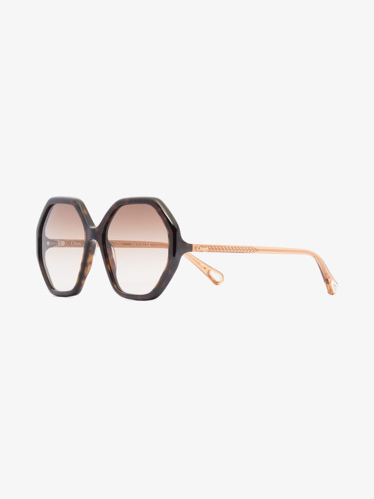 Brown Esther Hexagonal Sunglasses