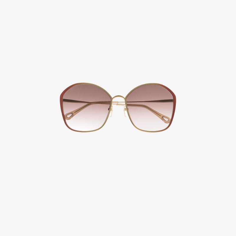 Brown Irene Oversized Square Sunglasses