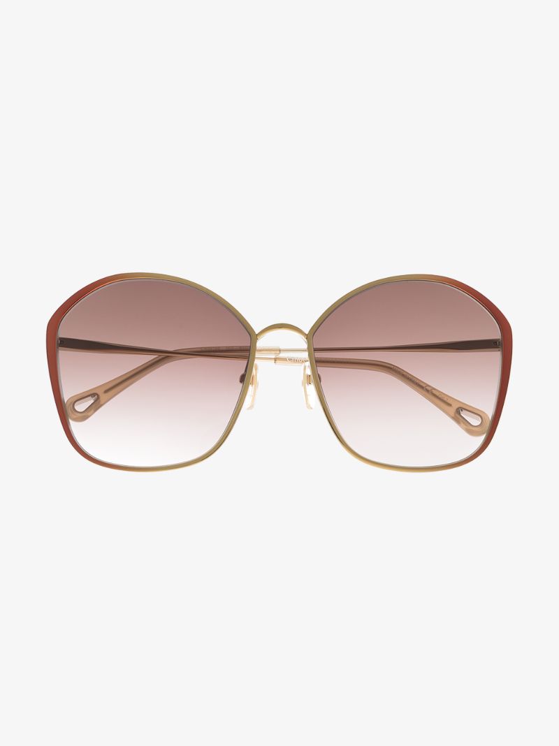 Brown Irene Oversized Square Sunglasses